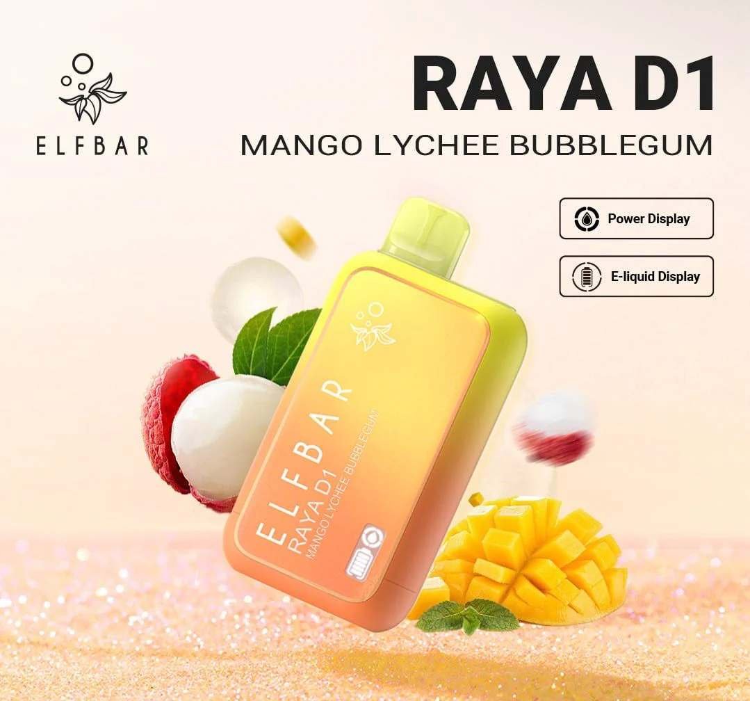 ELF BAR RAYA D1 - Mango Lychee Bubblegum - 13000 Puffs