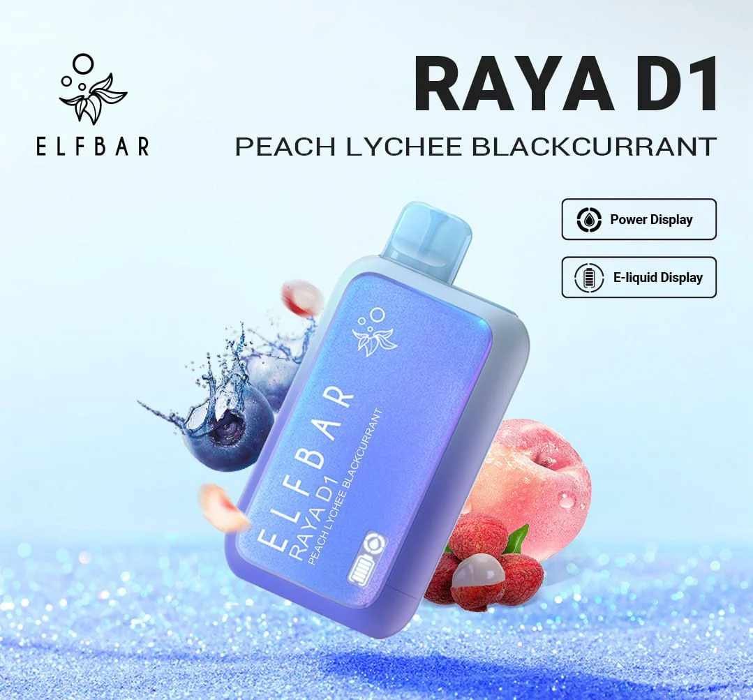 ELF BAR RAYA D1 - Peach Lychee Blackcurrant