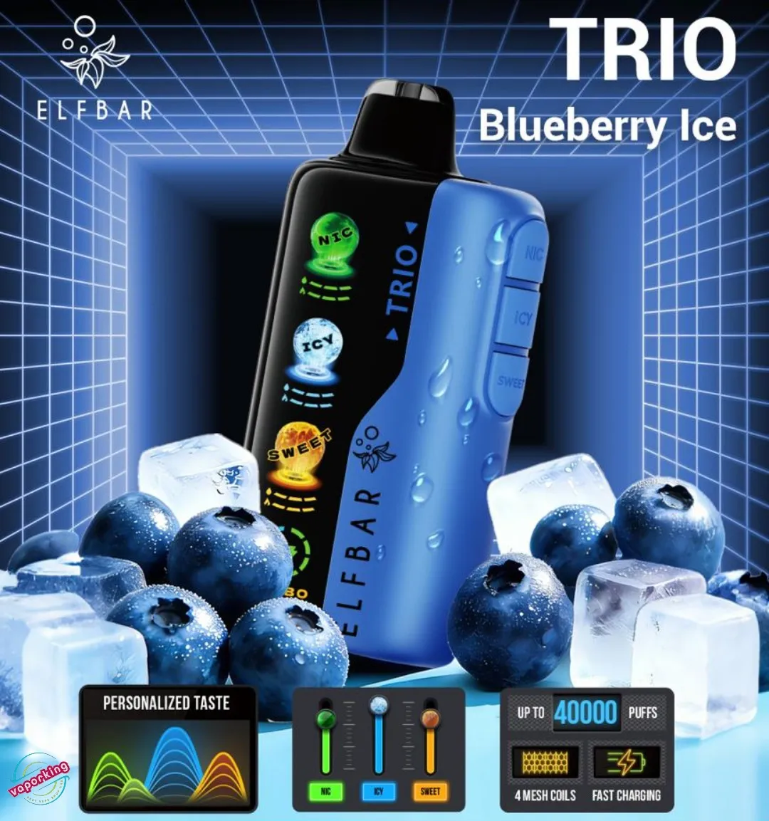 Elf Bar Trio 40K Puffs – Blueberry Ice