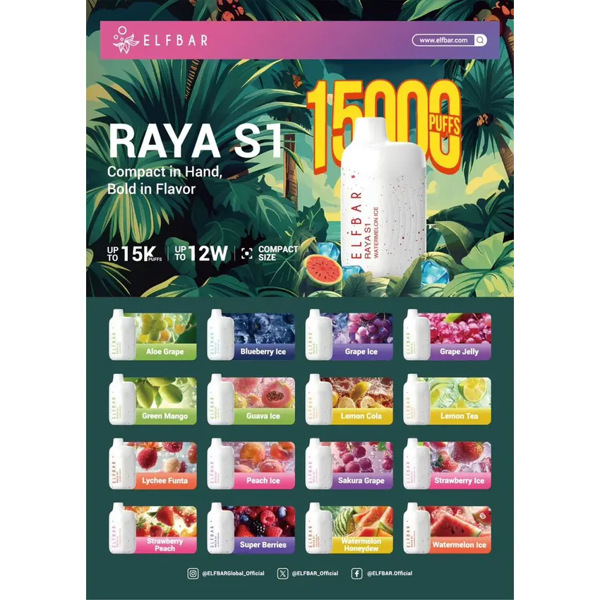 ELF BAR RAYA S1 15K Puffs – Mango Strawberry Ice Cream
