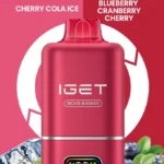IGET MOVE Cherry Cola Ice + Blueberry Cranberry Cherry – 50,000 Puffs – Dual Flavour Disposable Vape