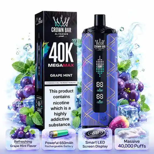 Al fakher - Mega max - 40,000 Puffs - Grape mint